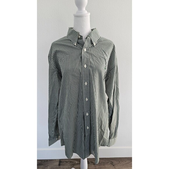 Brooks Brothers Slim Fit Long Sleeve SZ XL Mens Green Plaid Button Up Shirt - Picture 1 of 7